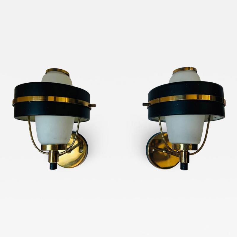  Stilnovo Pair of 1950s Stilnovo Italian Mid Century Wall Lights