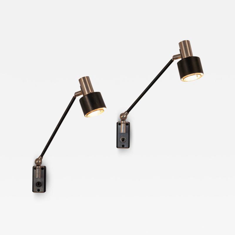  Stilnovo Pair of articulated Stilnovo Wall lights Italy c1950s