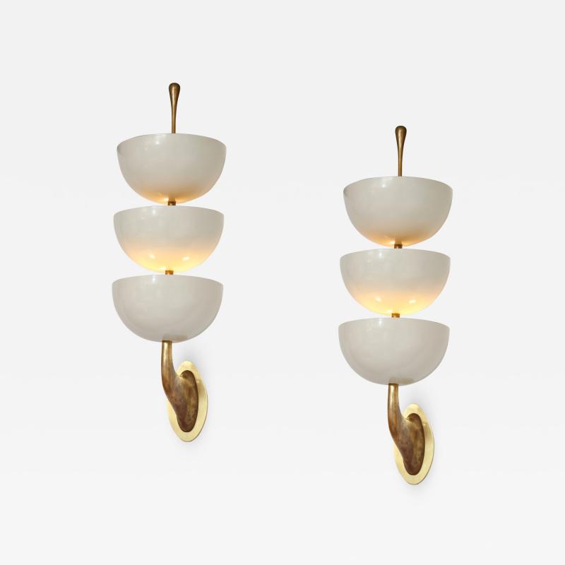  Stilnovo Rare Pair of Stamped Sconces by Stilnovo