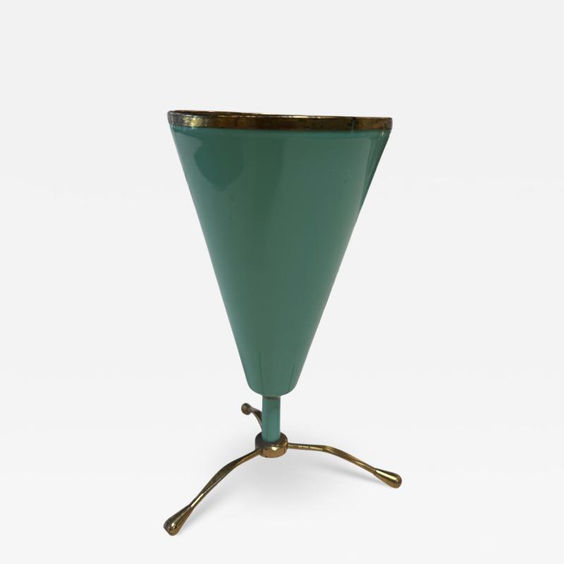  Stilnovo Rare Table Lamp in Brass and Lacquered Metal Stilnovo Style Italy 1950s