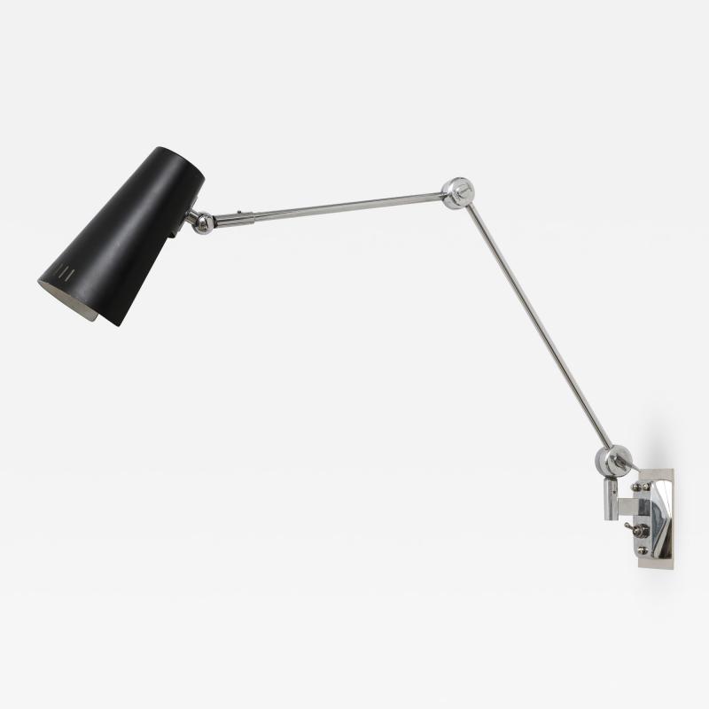  Stilnovo SINGLE BLACK AND CHROME SCONCE BY STILNOVO