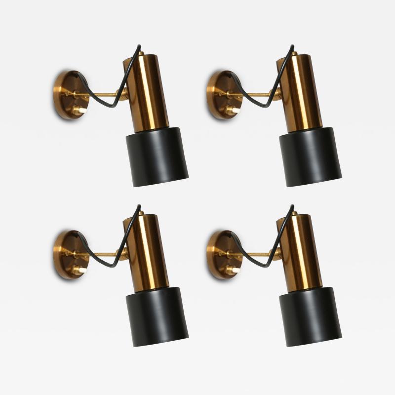  Stilnovo Stilnovo Brass Sconces Mid Century Modern Italy circa 1960s