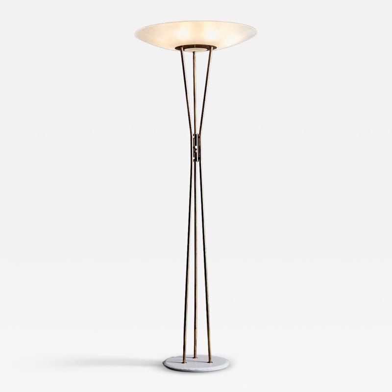  Stilnovo Stilnovo Floor Lamp with Brass and Marble Base