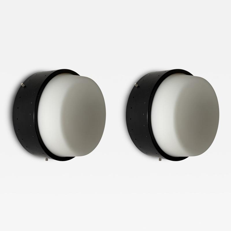  Stilnovo Stilnovo Italian wall sconces opaline glass set of 2 Italy 1960s