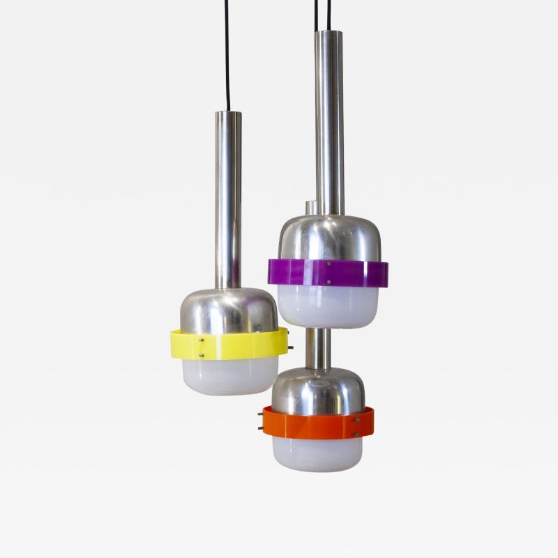  Stilnovo Stilnovo pendant 3 colored elements from the 60 s 