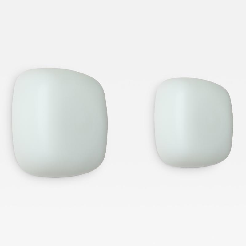  Stilnovo Stilnovo style Italian opaline glass sconces set of 2