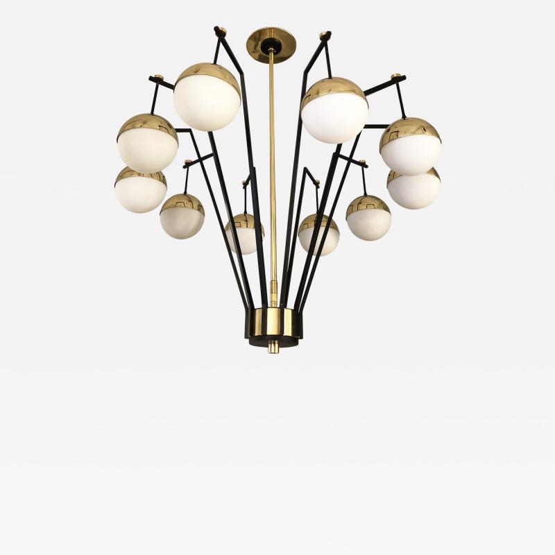  Stilnovo Ten Globe Chandelier in the Manner of Stilnovo