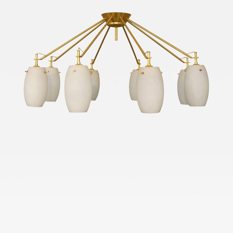  Stilnovo rare eight light chandelier