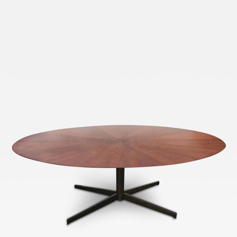  Stow Davis Furniture Co Florence Knoll Style Stow Davis Oval Dining Conference Table Desk Walnut Bronze