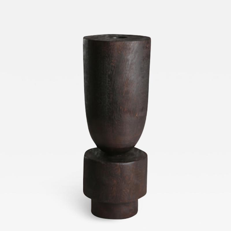  Studio Arno Declercq ARNO DECLERCQ SMALL BABEL VASE BLACK BELGIAN OAK