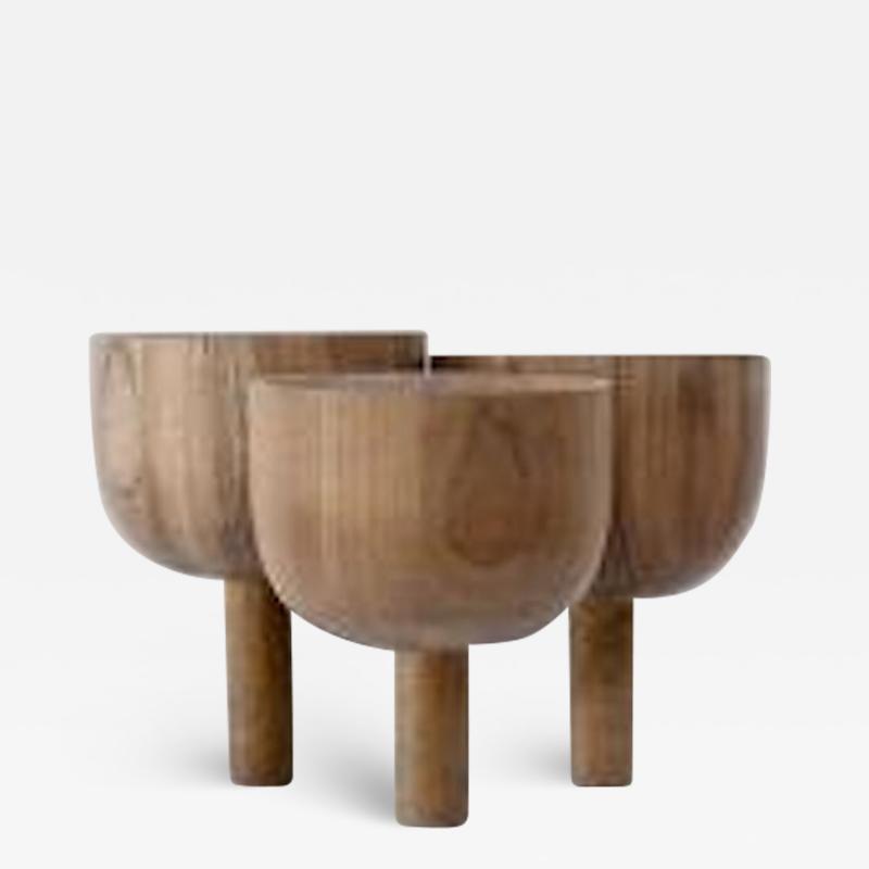  Studio Arno Declercq ARNO DECLERCQ TRIPLE DISK TRAY IN NATURAL AFRICAN WALNUT