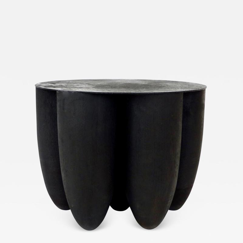  Studio Arno Declercq Artist Designer Arno Declercq Black Senufo Iroko Wood Low Coffee or Side Table