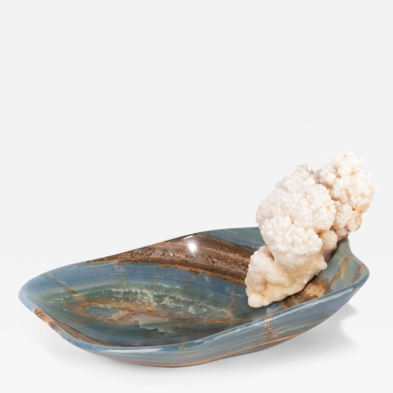  Studio Greytak BLING BOWL 6 CALCITE ON BLUE