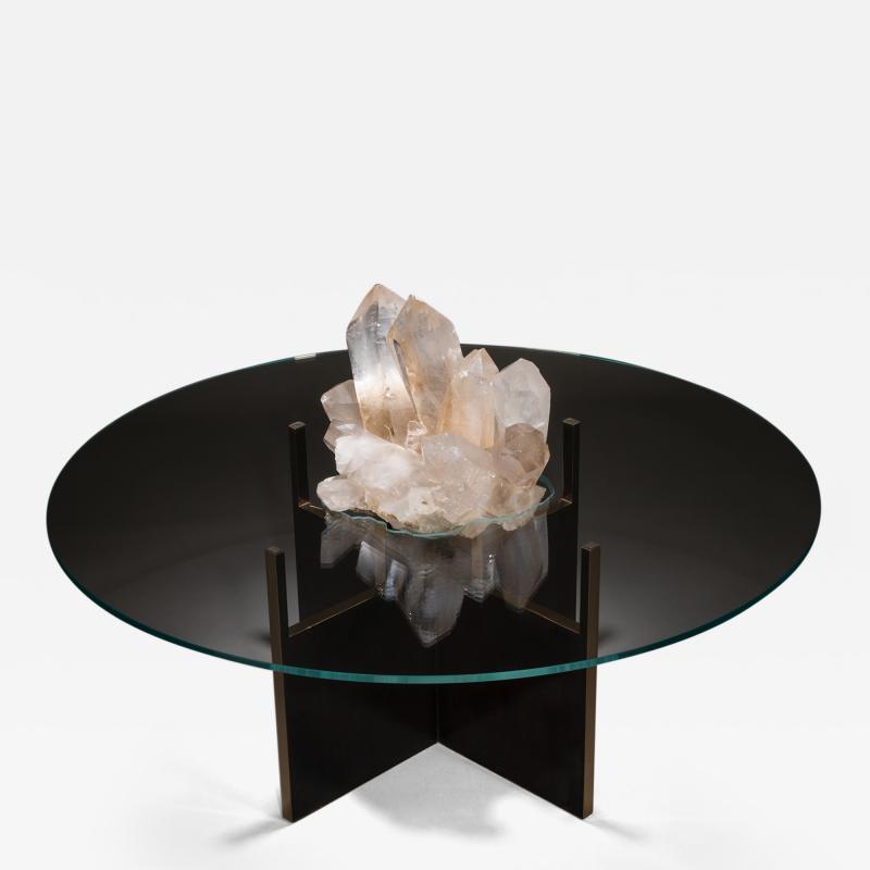  Studio Greytak Studio Greytak Iceberg Table 4 Himalayan Quartz Solid Bronze and Glass Top
