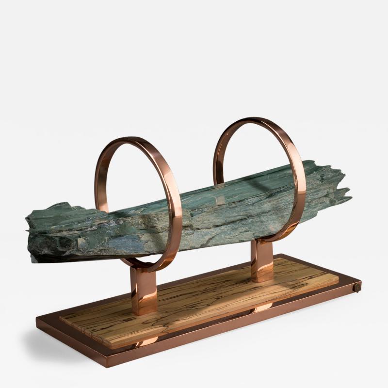  Studio Greytak Studio Greytak Olympus 9 Green Serpentine Polished Copper and Zebrawood