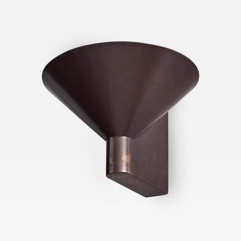  Studio Henry Wilson CONICAL UP SCULPTED BLACKENED BRONZE WALL LIGHT BY HENRY WILSON