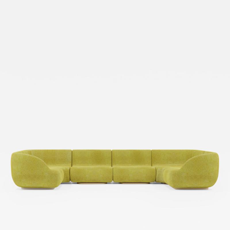  Studio SORS Canap U sofa in golden pulp chenille wool