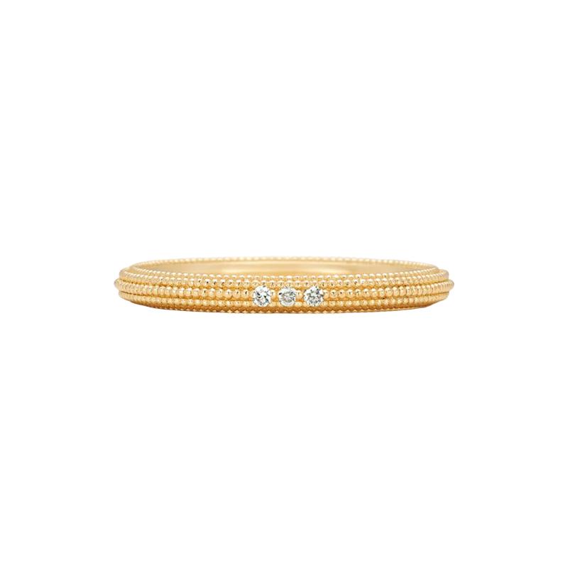  Suneera Suneera Three Diamond Yellow Gold Stacking Ring
