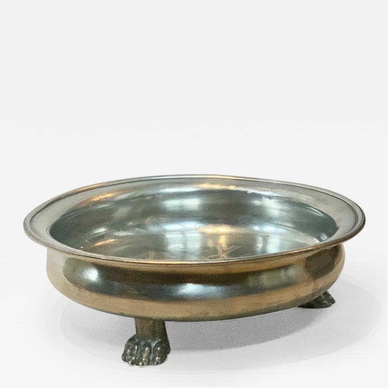  Svenskt Tenn Footed Bowl with Engraving in Pewter by Svenst Tenn