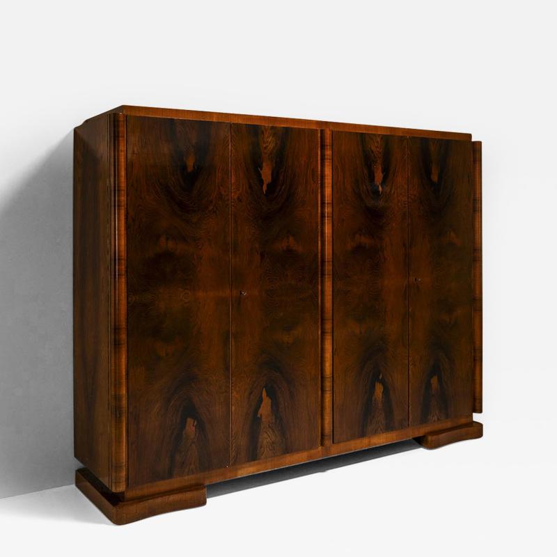  T Woonhuys Art Deco Wardrobe In Pallisander Wood By t Woonhuys Netherlands 1930s