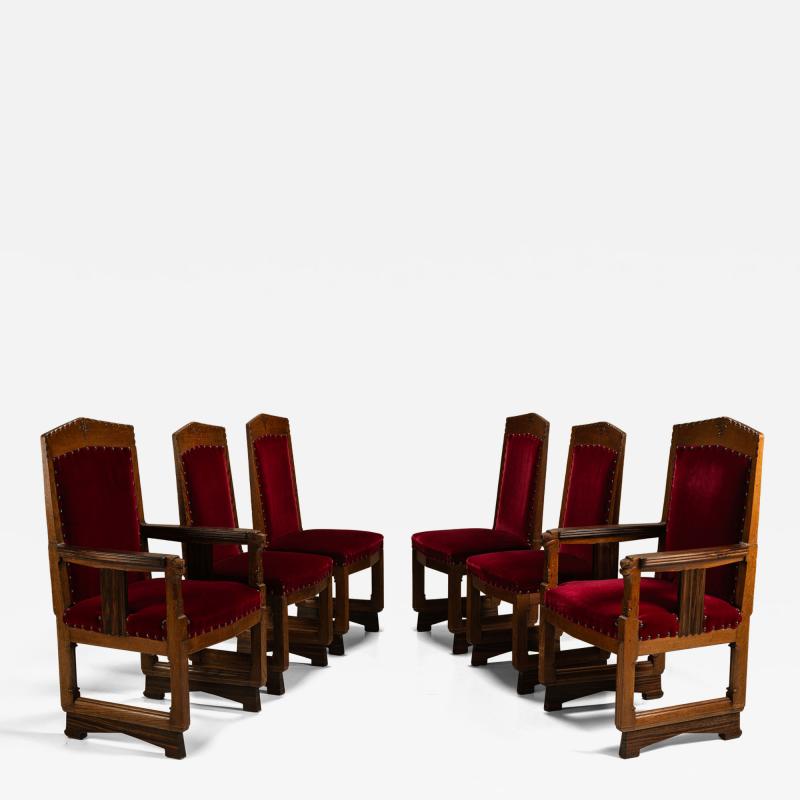  T Woonhuys Set of Six t Woonhuys Dining Room Chairs Amsterdam School The Netherlands