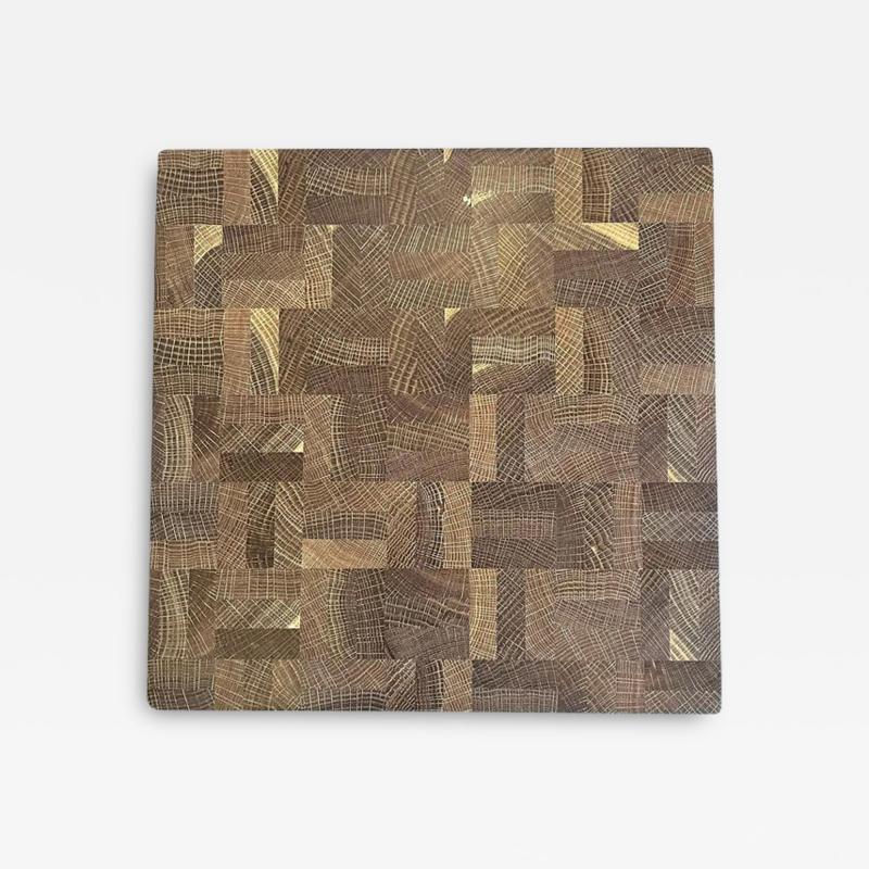  THE WOODEN PALATE 14 CUT CHOP SQUARE CUTTING BOARD IN FUMED OAK