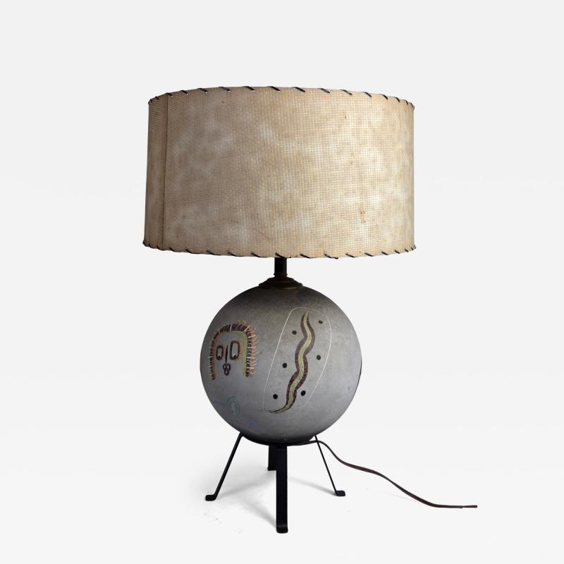  TYE of California 1952 Tye of California Aboriginal Ceramic Table Lamp