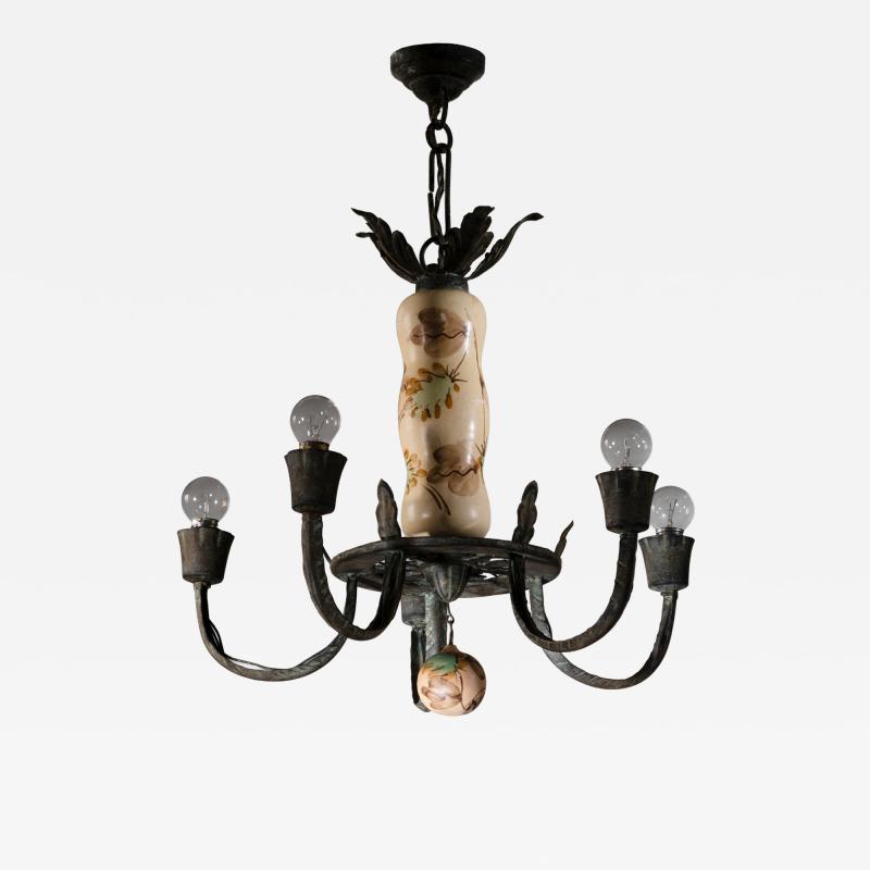 Taidetakomo Hakkarainen Hakkarainen metal and ceramic chandelier