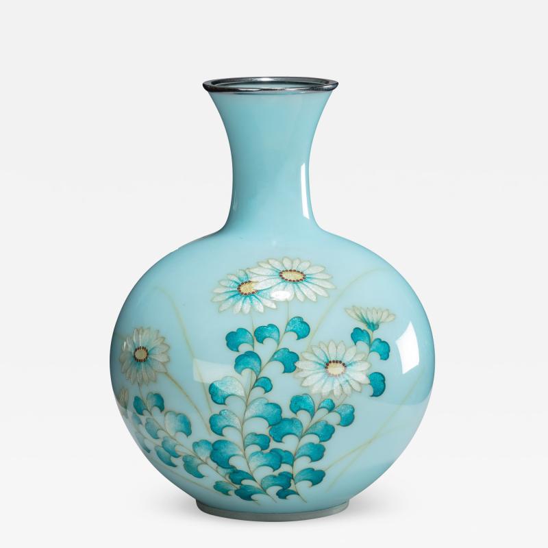  Tamura A Showa period gin bari cloisonn vase by Tamura