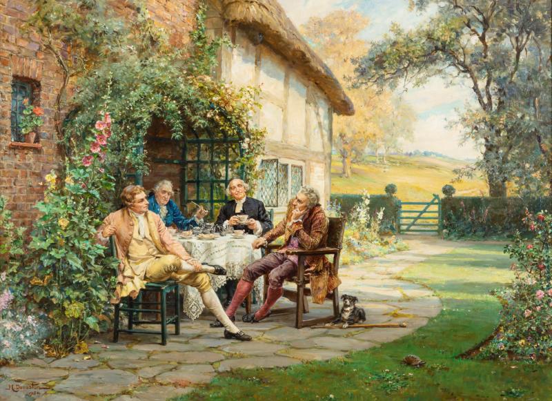  Tea at the Vicarage by Margaret Dovaston dated 1952