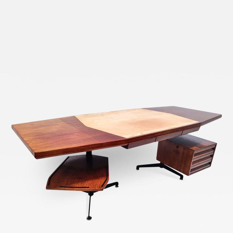  Tecno Tecno Milano Italian Mid Century Osvaldo Borsani Executive Desk for Tecno