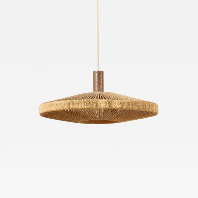  Temde Leuchten 1 of 2 Large Temde Sisal Pendant Lamp