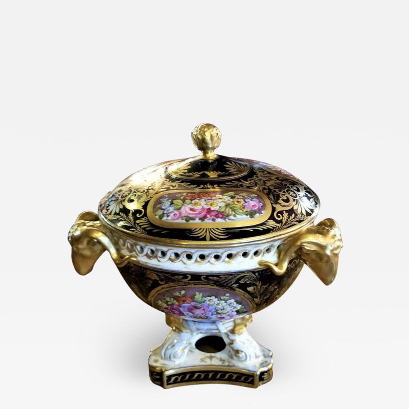  The Royal Crown Derby Porcelain Co 19th Century Derby Porcelain Lidded Centerpiece