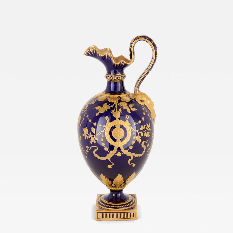  The Royal Crown Derby Porcelain Co Royal Crown Derby Neoclassical Cobalt Ground and Gilt Porcelain Ewer