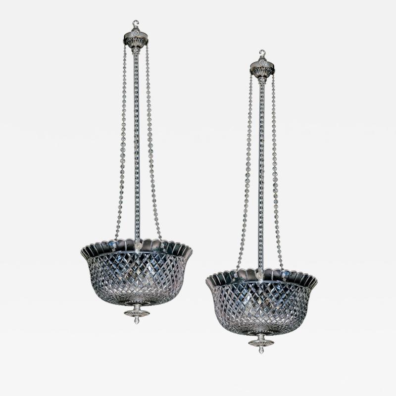  Thomas F C Osler A PAIR SILVERED F C OSLER BOWL FITTINGS