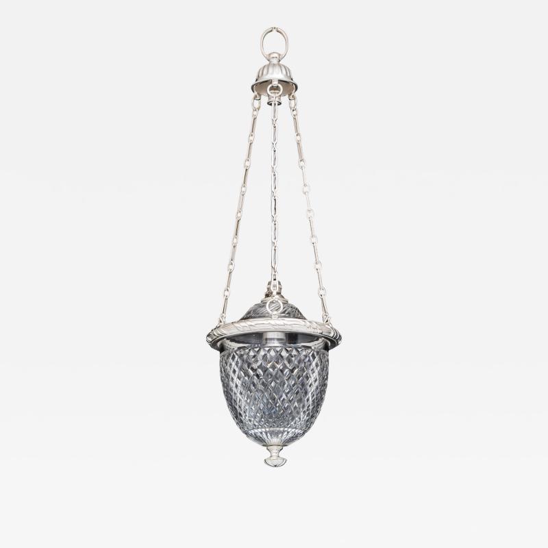  Thomas F C Osler A VICTORIAN SILVER MOUNTED DIAMOND CUT GLASS HALL LANTERN BY F C OSLER