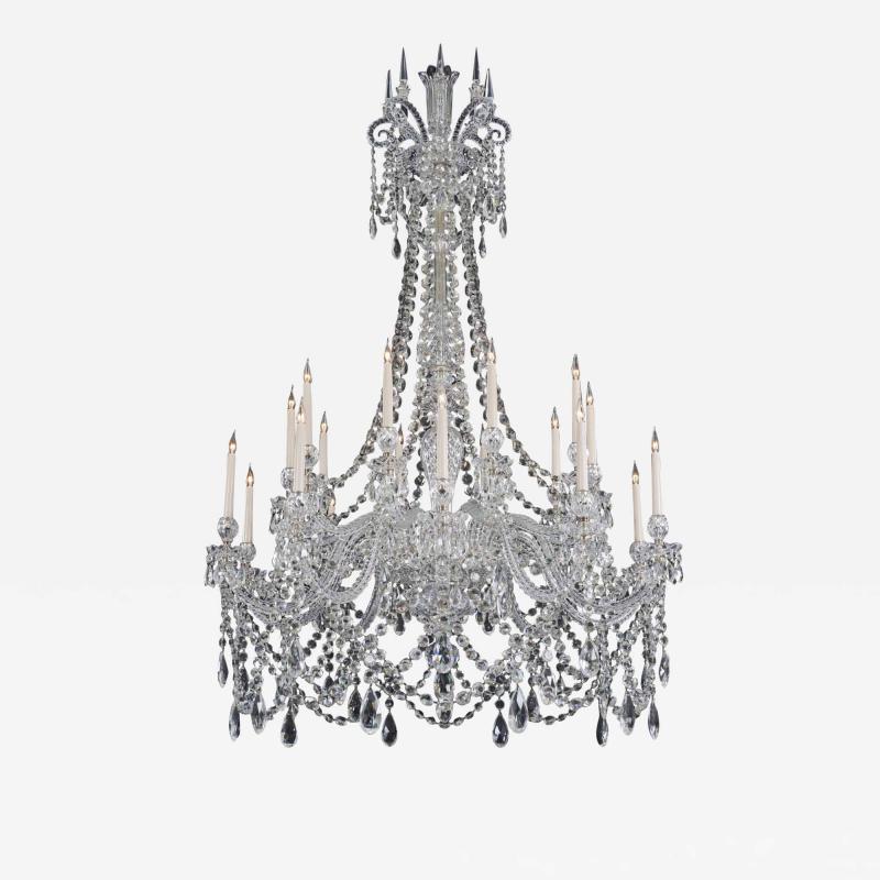  Thomas F C Osler AN IMPORTANT TWENTY LIGHT CUT CRYSTAL CHANDELIER BY F C OSLER