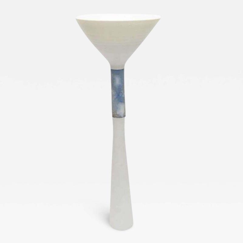  Thomas Naete Tall Porcelain Sculpture and Vessel White and Blue by Thomas Naete