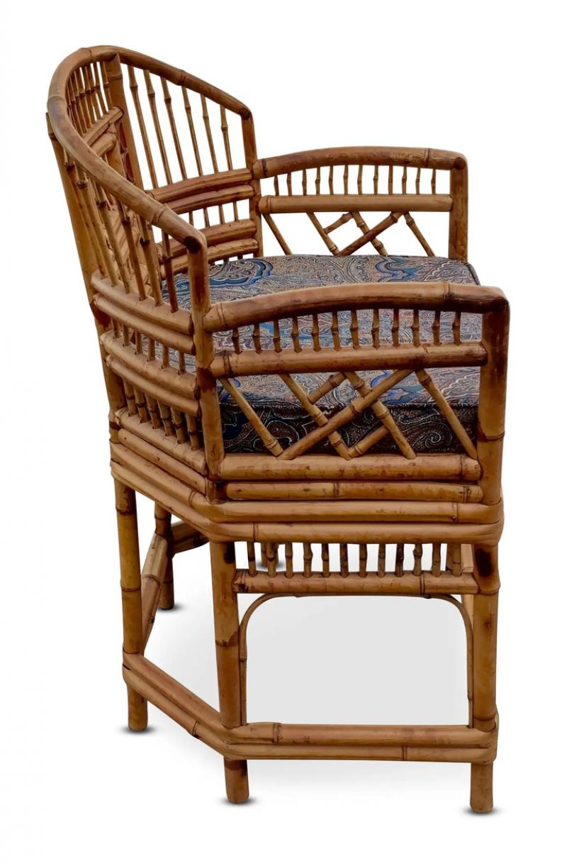 Thomasville Furniture Four Brighton Pavilion Style Bamboo Chairs by Thomasville Hollywood Regency