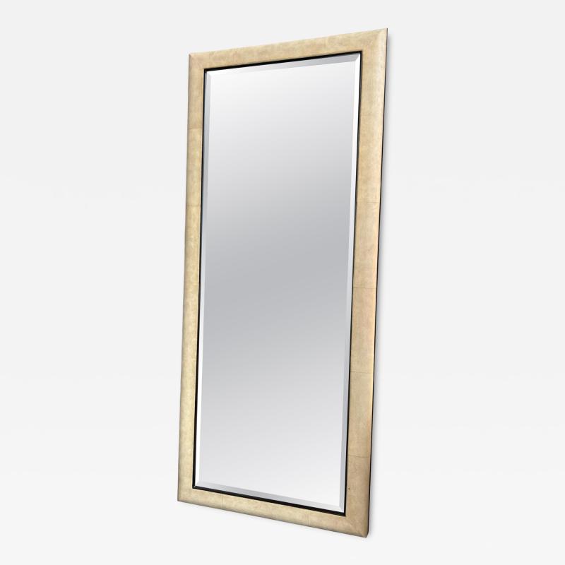  Thomasville Furniture Huge Vintage Faux Shagreen Floor Mirror Mid Century
