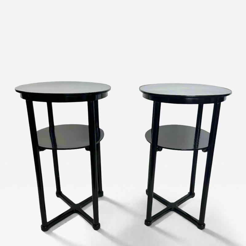  Thonet A Pair of Vienna Secessionist Oval Two tier Side Tables by Josef Hoffmann 1905