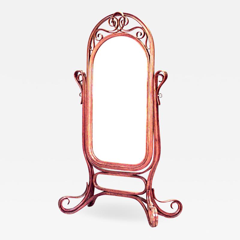  Thonet Bentwood Thonet Style Oak Cheval Mirror