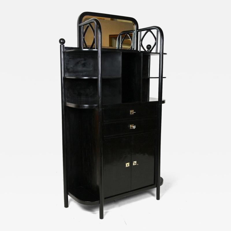  Thonet Black Art Nouveau Display Cabinet by Josef Hoffmann for Thonet AT ca 1905