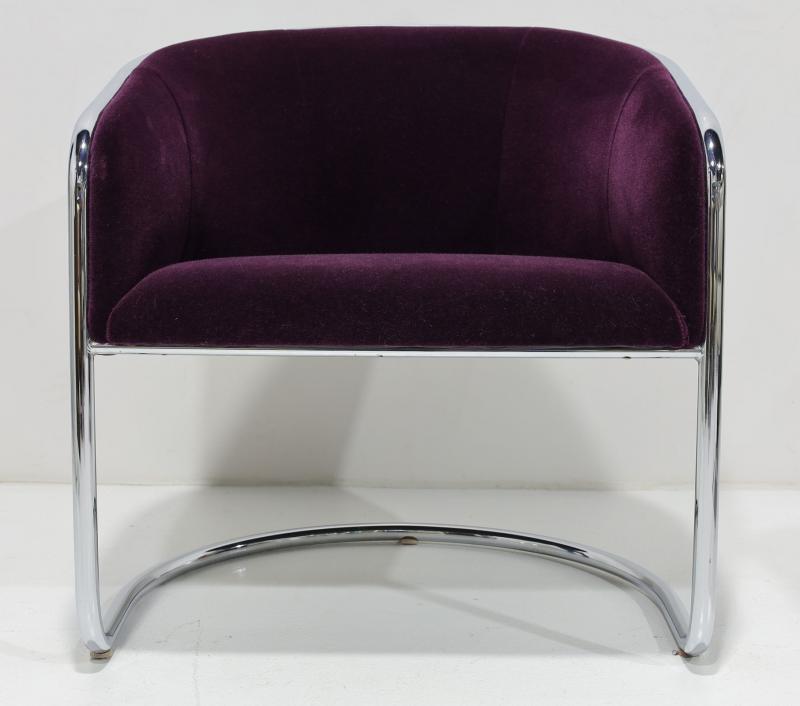 Barrel Back Club Chair in Mohair