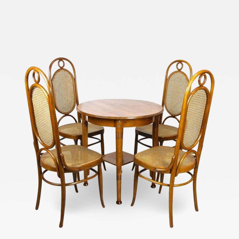  Thonet Thonet Bentwood Chairs With Table Art Nouveau Seating Set Austria circa 1915