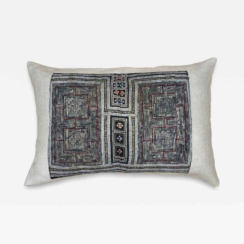  Threads Soft Goods Vintage Hmong Batik Embroidered Pillow 16x24 China 466b