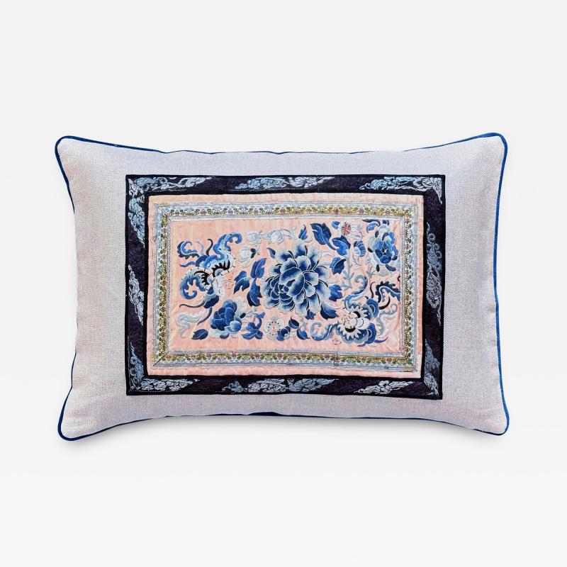  Threads Soft Goods Vintage Silk Embroidery on Silk Pillow 16 x 24 China 134a