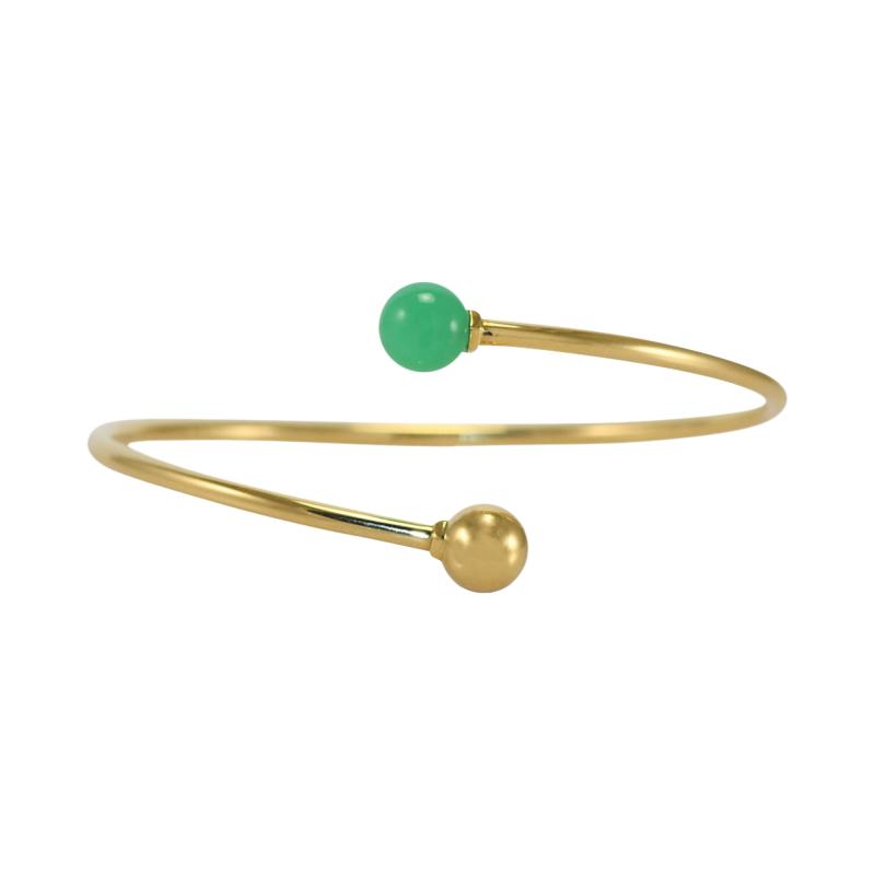  Tiffany Co 18K Yellow Gold Tiffany Co Hardware Ball Bypass Bangle Bracelet