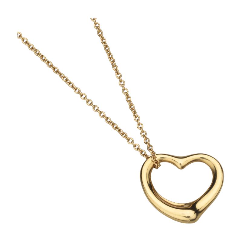  Tiffany Co 18kt Open Heart Pendant Chain