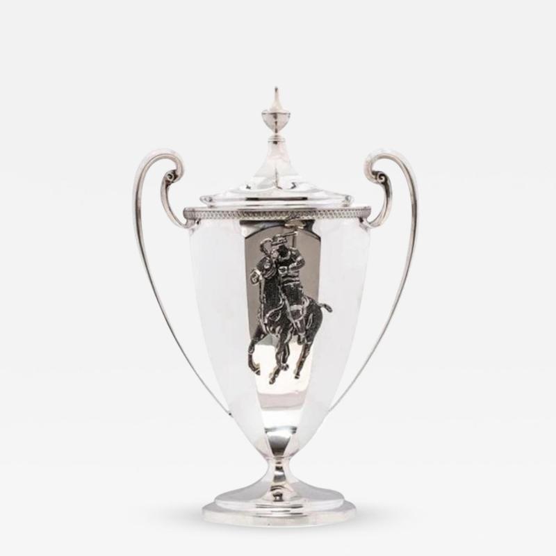  Tiffany Co 1911 TIFFANY CO DIAMOND ENCRUSTED STERLING SILVER POLO TROPHY